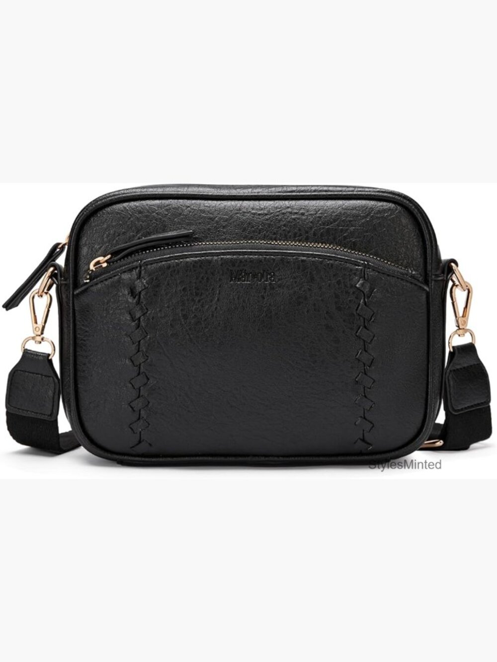 Vegan Leather Crossbody Bag with Wallet Pockets Travel Purse